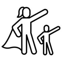 Supermom icon in thin line style graphic design illustration vector