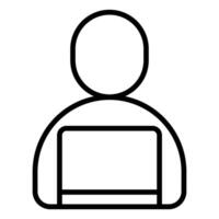 Freelancer icon in thin line style graphic design illustration vector