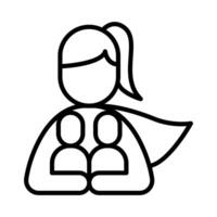Supermom icon in thin line style graphic design illustration vector