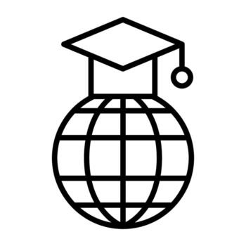 estudiar extranjero icono vector