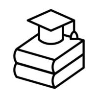 Graduation icon in thin line style graphic design illustration vector