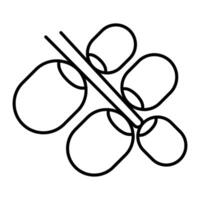 Palm icon in thin line style graphic design illustration vector