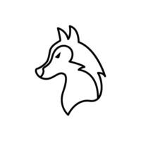 Wolf icon in thin line style graphic design illustration vector