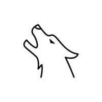 Wolf icon in thin line style graphic design illustration vector