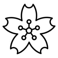 Sakura icon in thin line style graphic design illustration vector