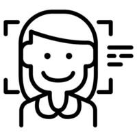 Face detection icon vector