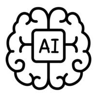 AI, artificial intelligence icon vector
