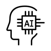 AI, artificial intelligence icon vector