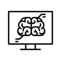 Brain scan, MRI icon vector