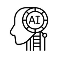 AI, artificial intelligence icon vector
