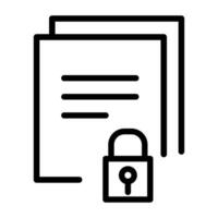 Lock file icon vector