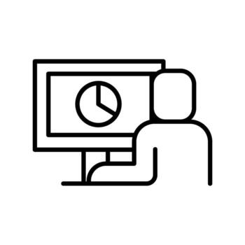 utilizando computadora icono vector