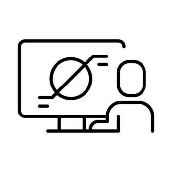 utilizando computadora icono vector