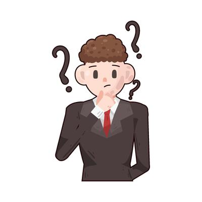 Illustration of confused businessman