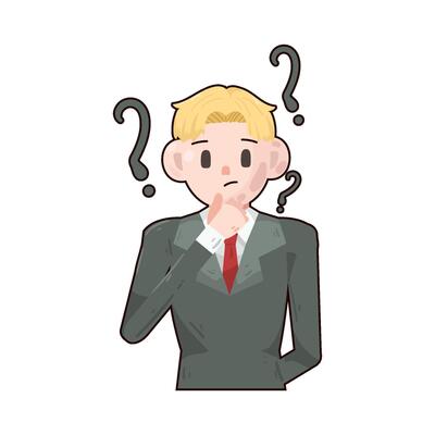 Illustration of confused businessman