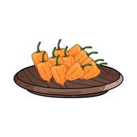 Illustration of orange chili pepper vector