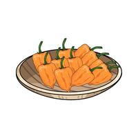 Illustration of orange chili pepper vector
