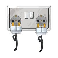 Illustration of plug and socket vector