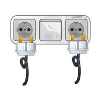 Illustration of plug and socket vector