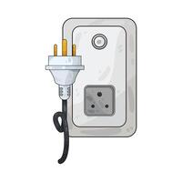 Illustration of plug and socket vector