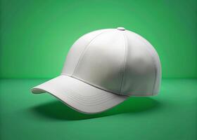 A Floating View of a White Cap to Mockup photo