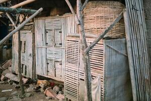 Traditional wooden chicken coop, designed to house and protect chickens with ample space photo