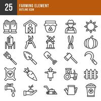 Farming Element Outline Icon vector