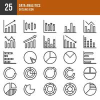 Data Analytic Icon Outline vector