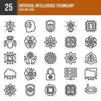 Artificial Intelligence Technology outline Icon vector