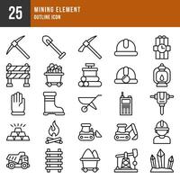 Mining Element Icon Outline vector