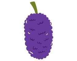 Fruit mulberry in cartoon hand drawn simple style. Editable variable color vector