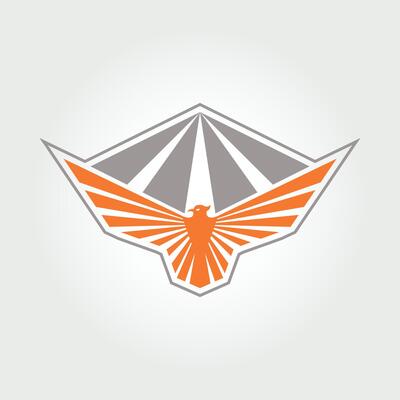 Bird falcon and pyramid icon logo design.