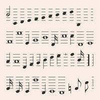 Music notation elements collection vector