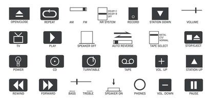 Media player control icon set. vector