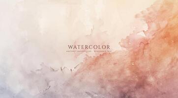 Abstract horizontal watercolor background. Neutral light colored empty space background illustration vector