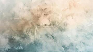 Abstract horizontal watercolor background. Neutral light colored empty space background illustration vector