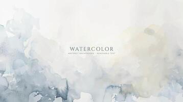 Abstract horizontal watercolor background. Neutral light colored empty space background illustration vector