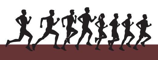 Running man Group Silhouette Images, vector
