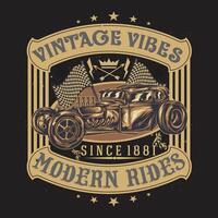 vintage vibes modern rides vector