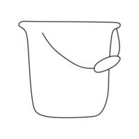 Bucket outline icon. Linear Doodle style sign for mobile concept and web design. Pail simple line icon. Symbol, logo illustration Isolated on White background. Pixel perfect graphics vector