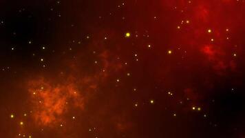 Red background with loop moving fire particles video