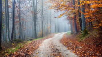 Journey Through the Enchanted Autumn Forest photo