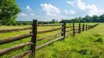 Tranquil Country Haven Enclosed Pasture and Wooden Fence photo