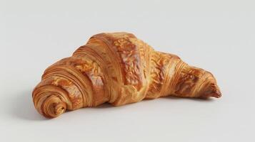Digital Perfection Croissant Masterpiece Against White Background photo