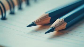 Creative Collaboration Pencils Crossed on Notepad photo
