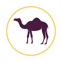 Camel icon art design trendy abstract colorful illustration background vector