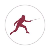 Fencing player design beautiful abstract art colorful trendy illustration background vector