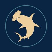 Hammerhead shark useful icon abstract trendy colorful art illustration background vector