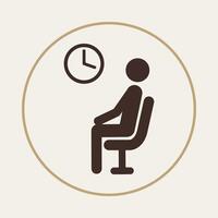 Waiting room trendy useful icon abstract colorful art illustration background design vector