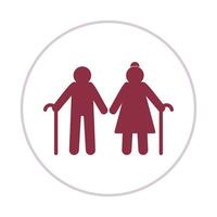 Old couple design beautiful abstract art colorful trendy illustration background vector
